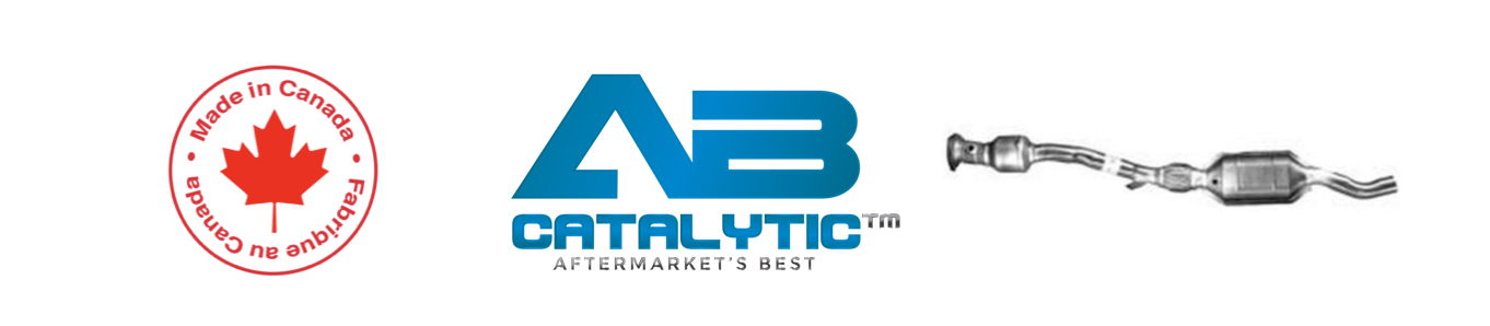 AB Catalytic logo - white letters on dark blue background with light blue cv ball circle
