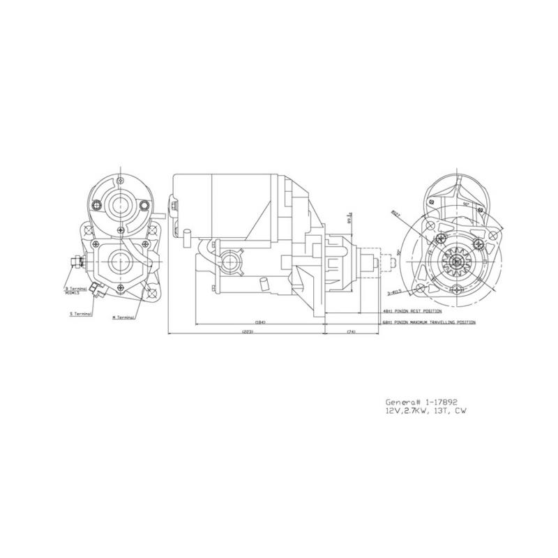 TYC 117892 Starter Motor product image 3 of 5
