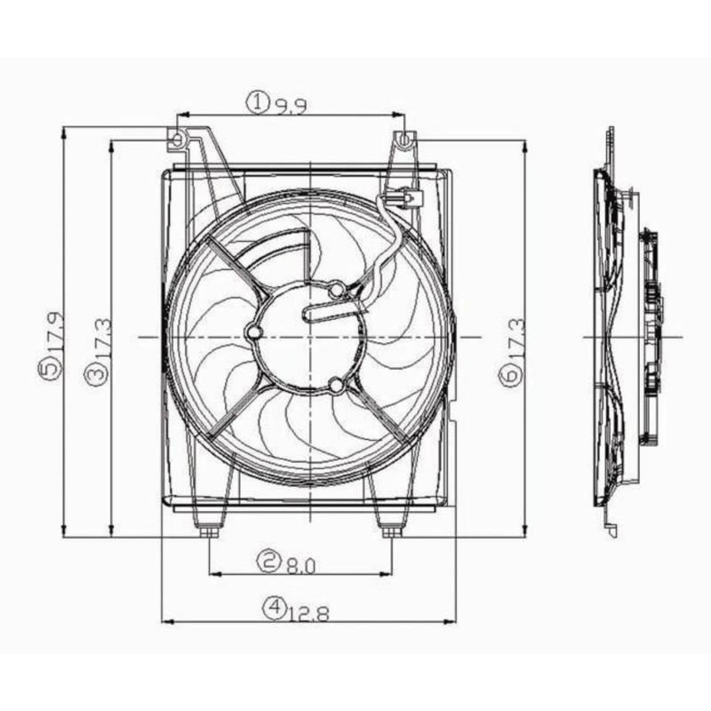 TYC 610580 A/C Condenser Fan Assembly product image 4 of 4