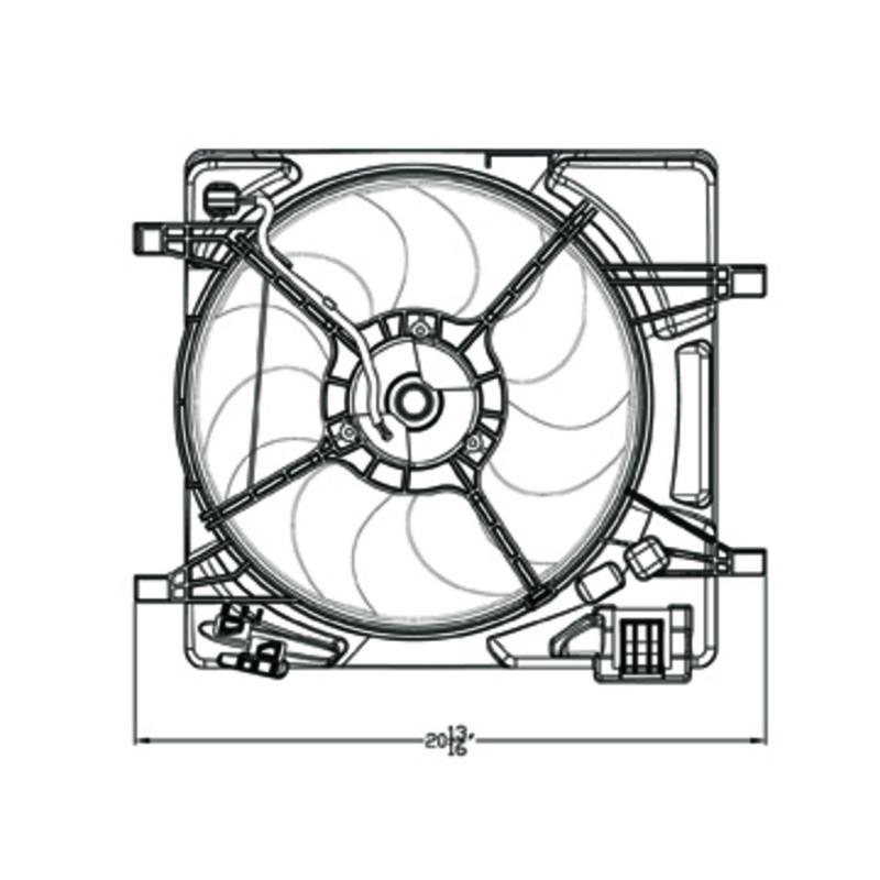 TYC 623070 Dual Radiator and Condenser Fan Assembly product image 3 of 4