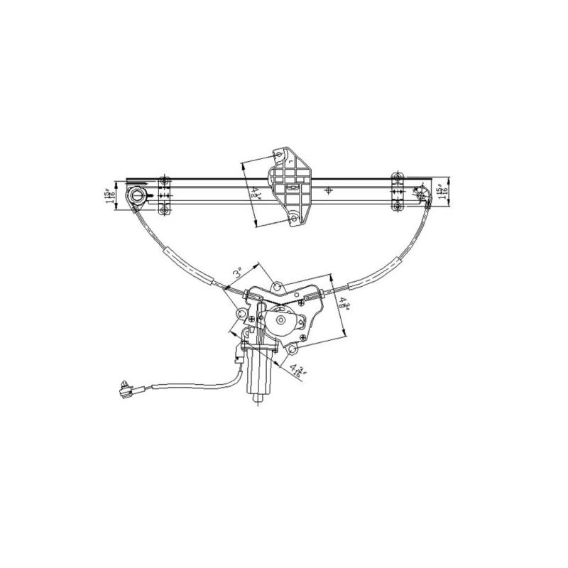 TYC 660152 Power Window Motor and Regulator Assembly product image 2 of 4
