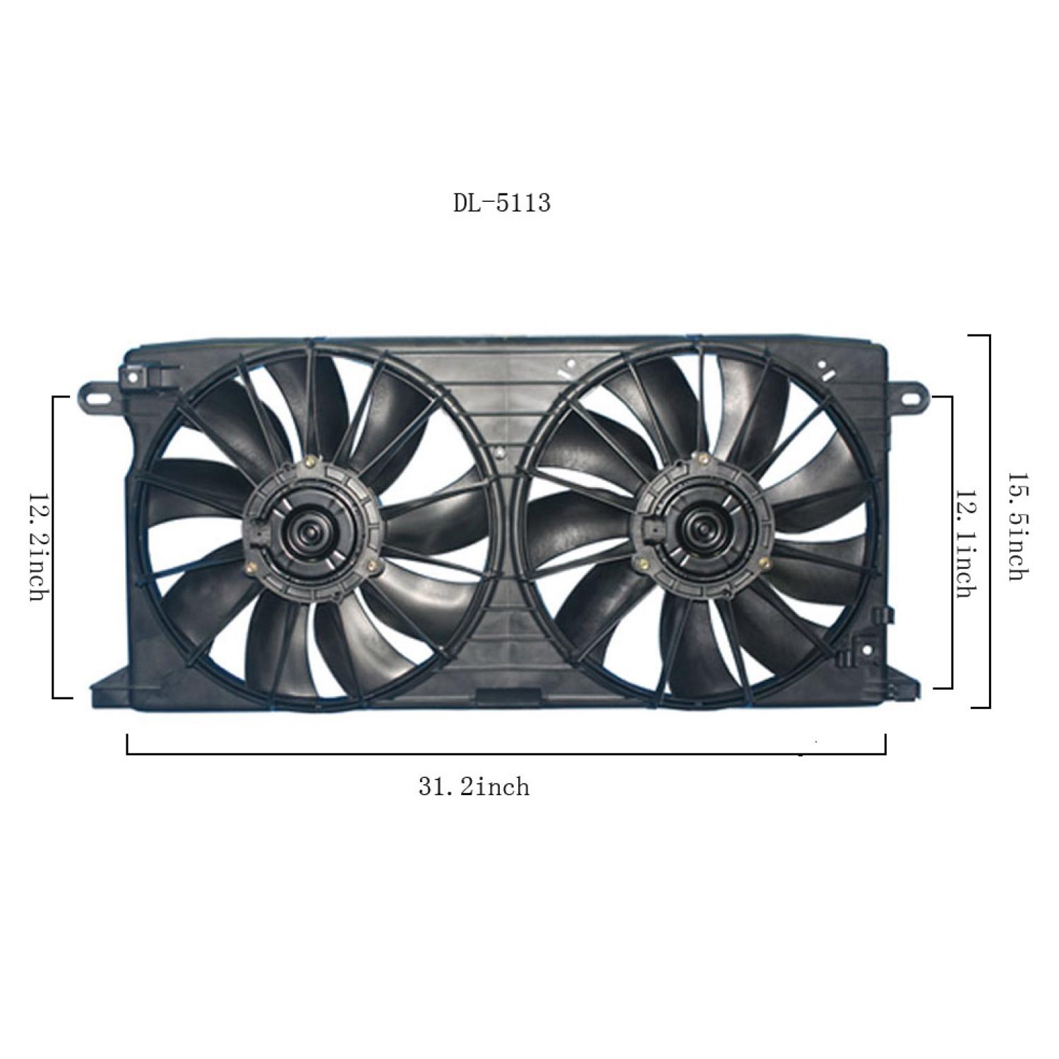 Agility Auto Parts 6014101 - Dual Radiator and Condenser Fan Assembly Agility Auto Parts 6014101 Dual Radiator and Condenser Fan Assembly product image 1 of 2