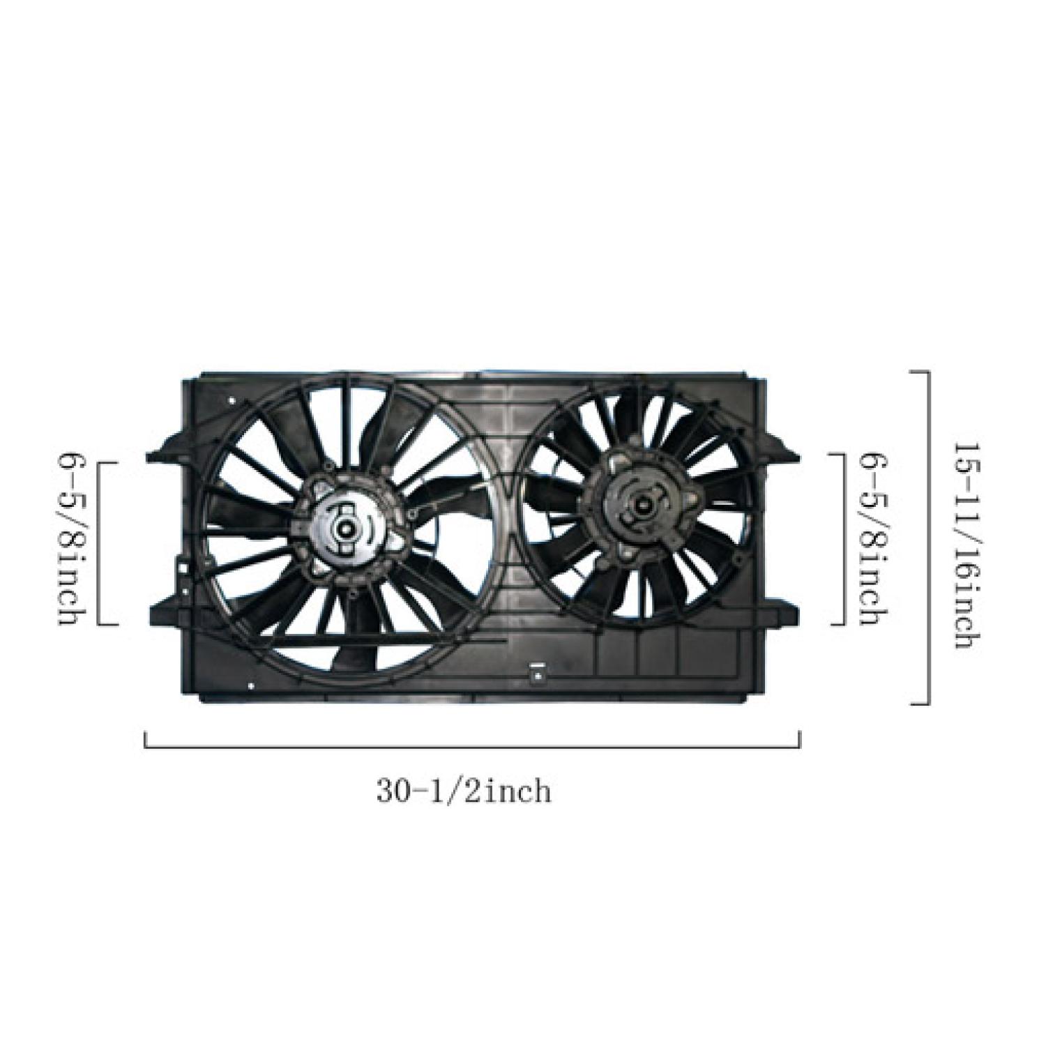 Agility Auto Parts 6016125 - Dual Radiator and Condenser Fan Assembly Agility Auto Parts 6016125 Dual Radiator and Condenser Fan Assembly product image 1 of 2