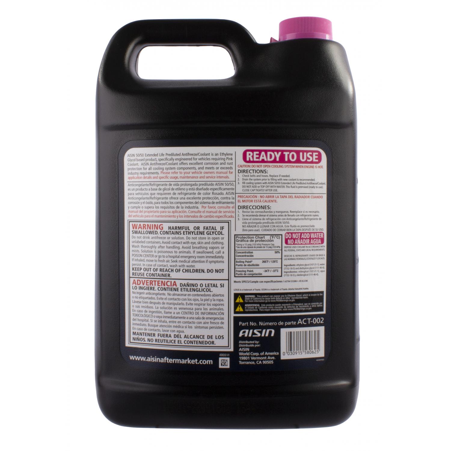 AISIN ACT002 - Engine Coolant / Antifreeze AISIN ACT002 Antifreeze Coolant product image 3 of 3