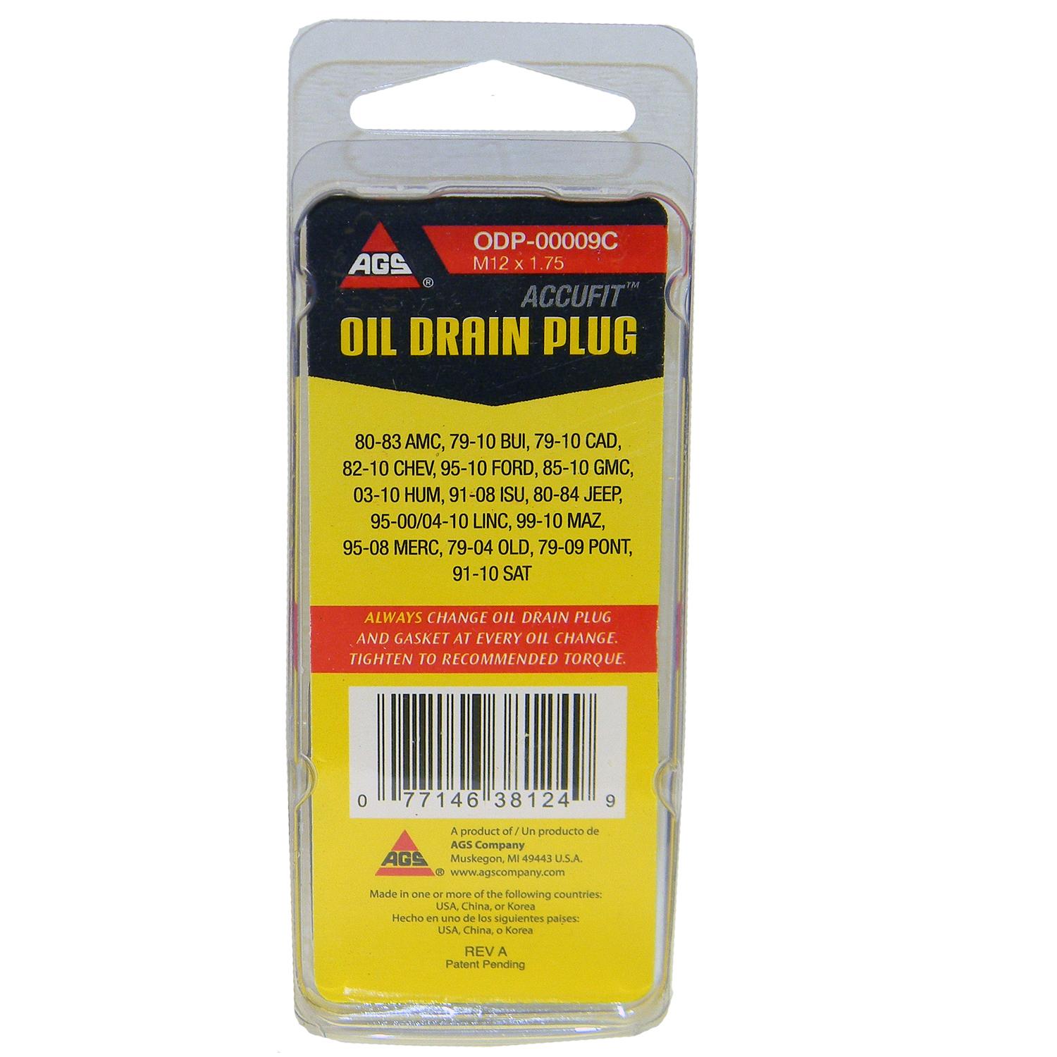 American Grease Stick (AGS) ODP00009C Engine Oil Drain Plug product image 3 of 3