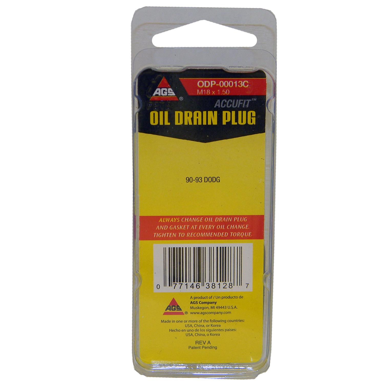 American Grease Stick (AGS) ODP00013C Engine Oil Drain Plug product image 3 of 3