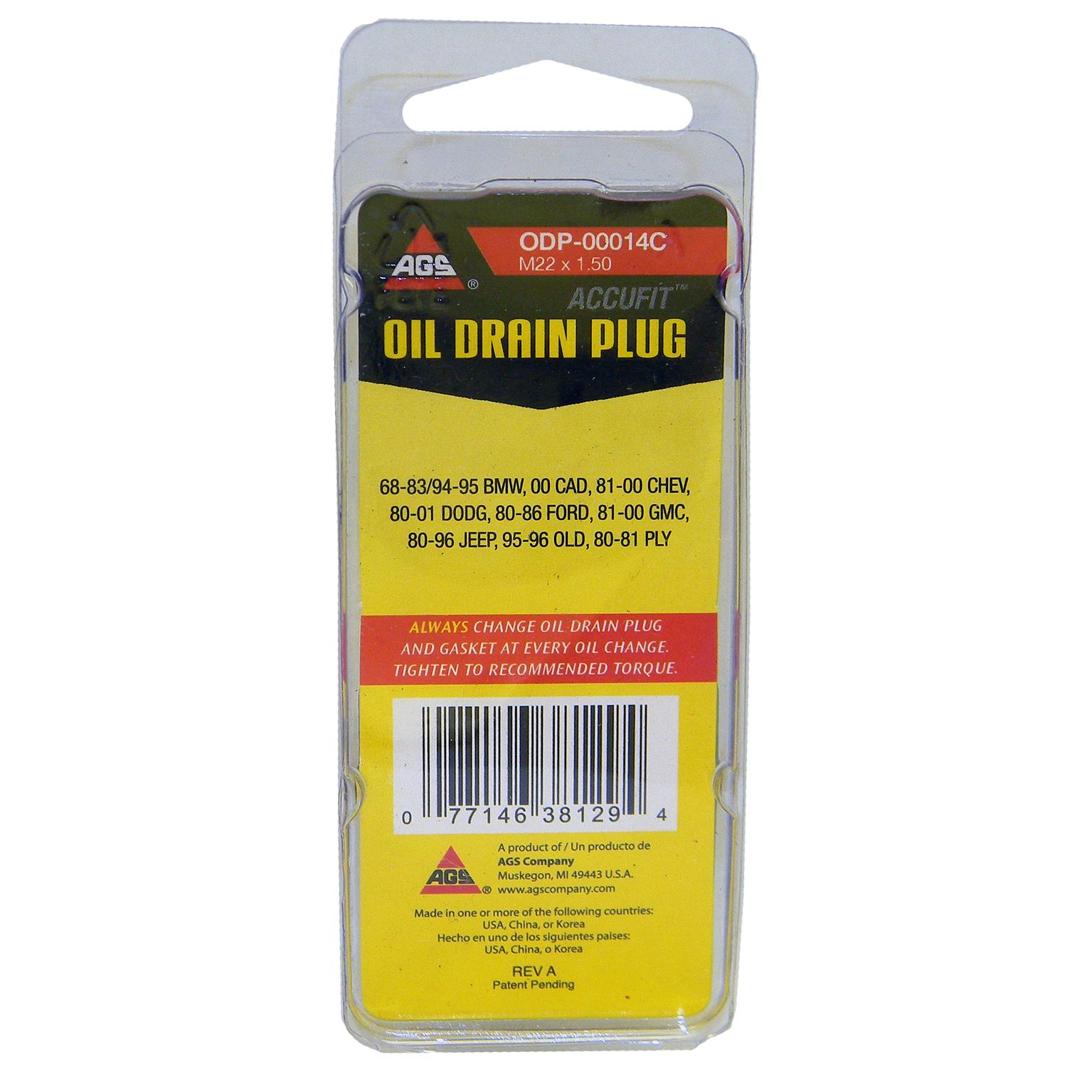 American Grease Stick (AGS) ODP00014C Engine Oil Drain Plug product image 3 of 3