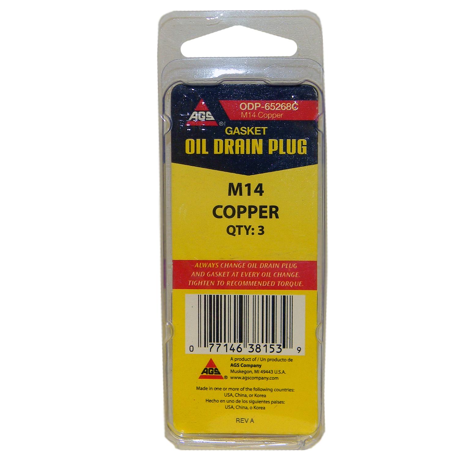 American Grease Stick (AGS) ODP65268C Engine Oil Drain Plug Gasket product image 2 of 3