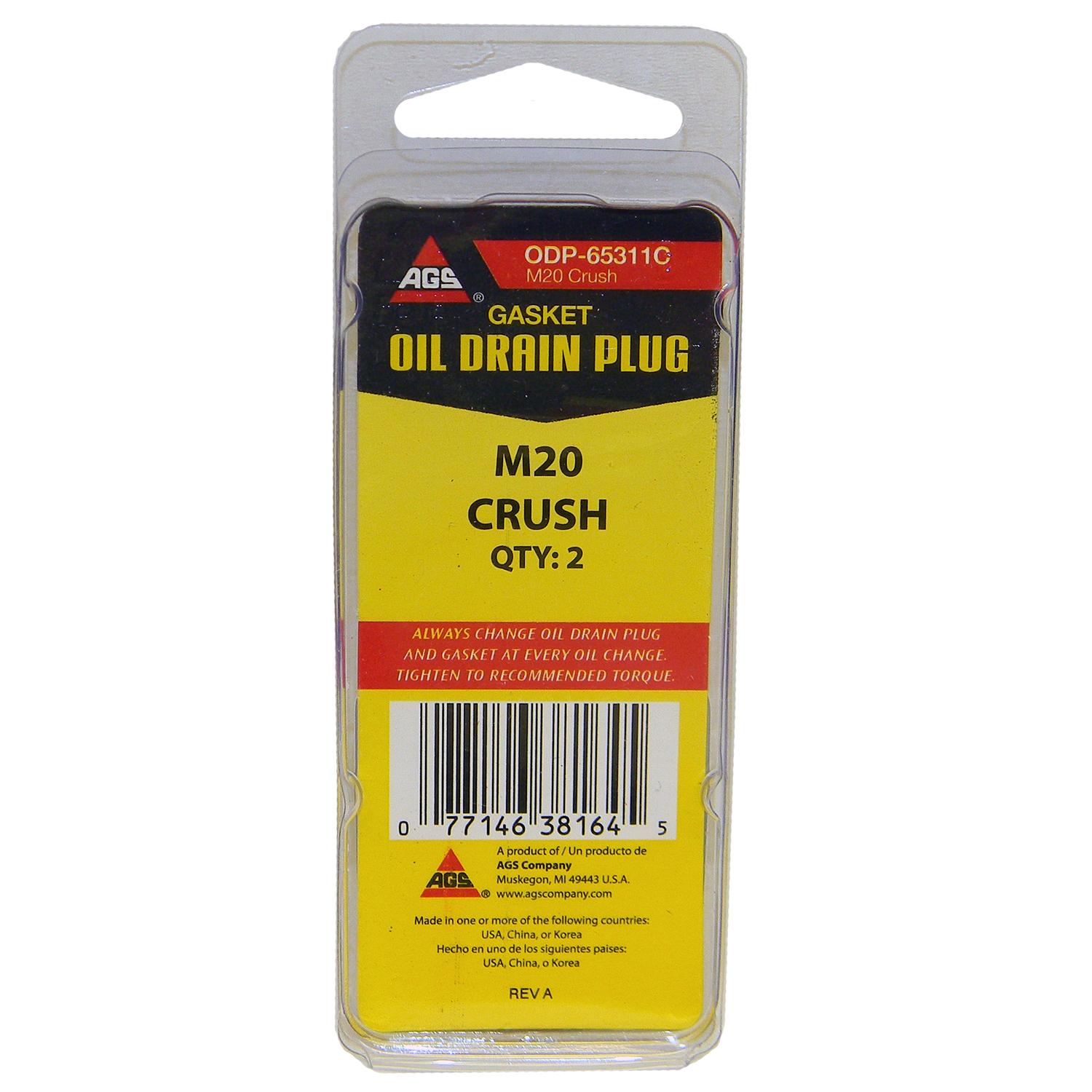 American Grease Stick (AGS) ODP65311C Engine Oil Drain Plug Gasket product image 2 of 3