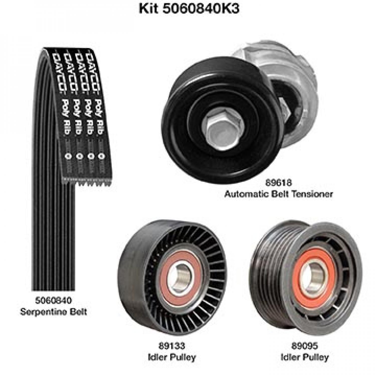 Dayco 5060840K3 Serpentine Belt Drive Component Kit product image 1 of 1