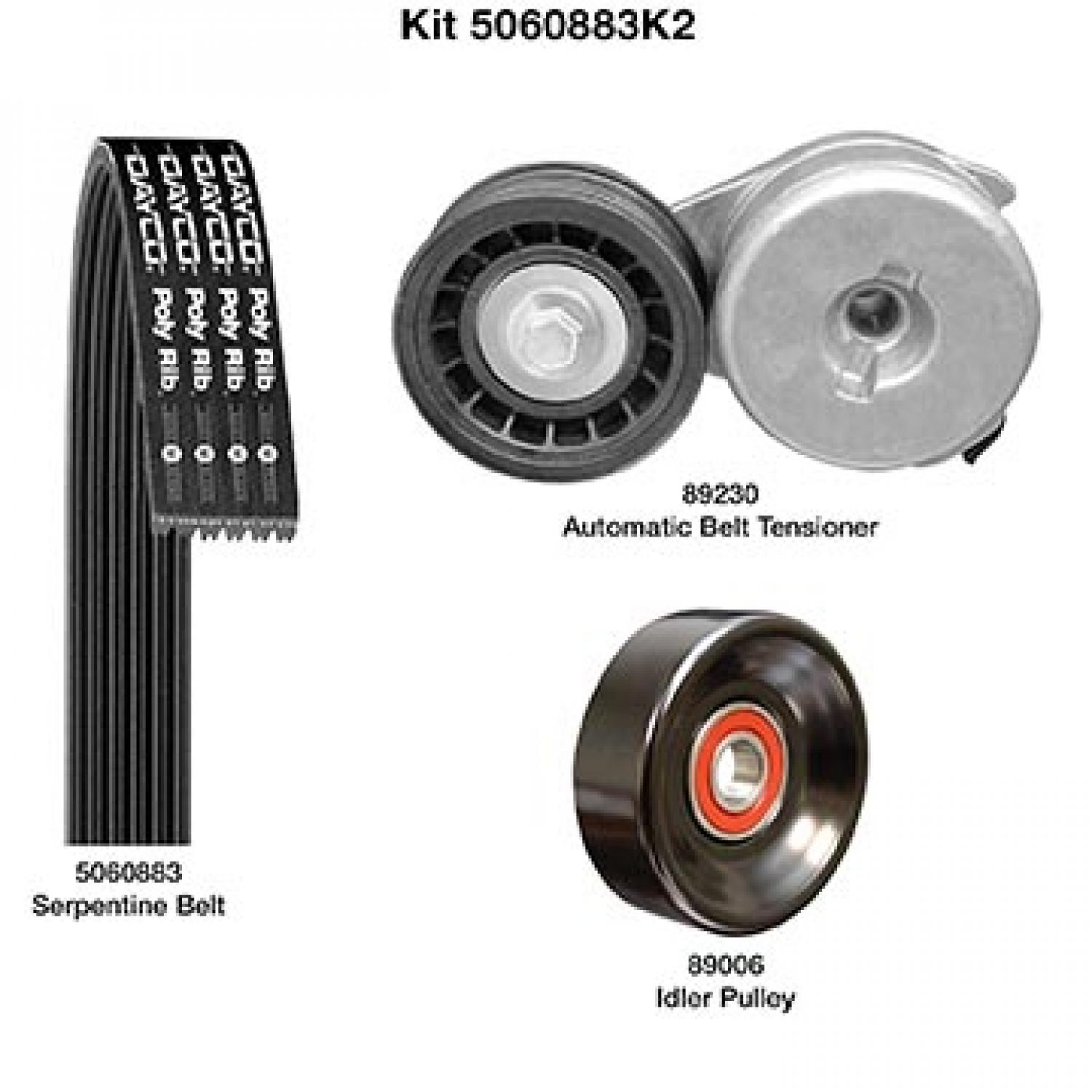 Dayco 5060883K2 Serpentine Belt Drive Component Kit product image 1 of 1