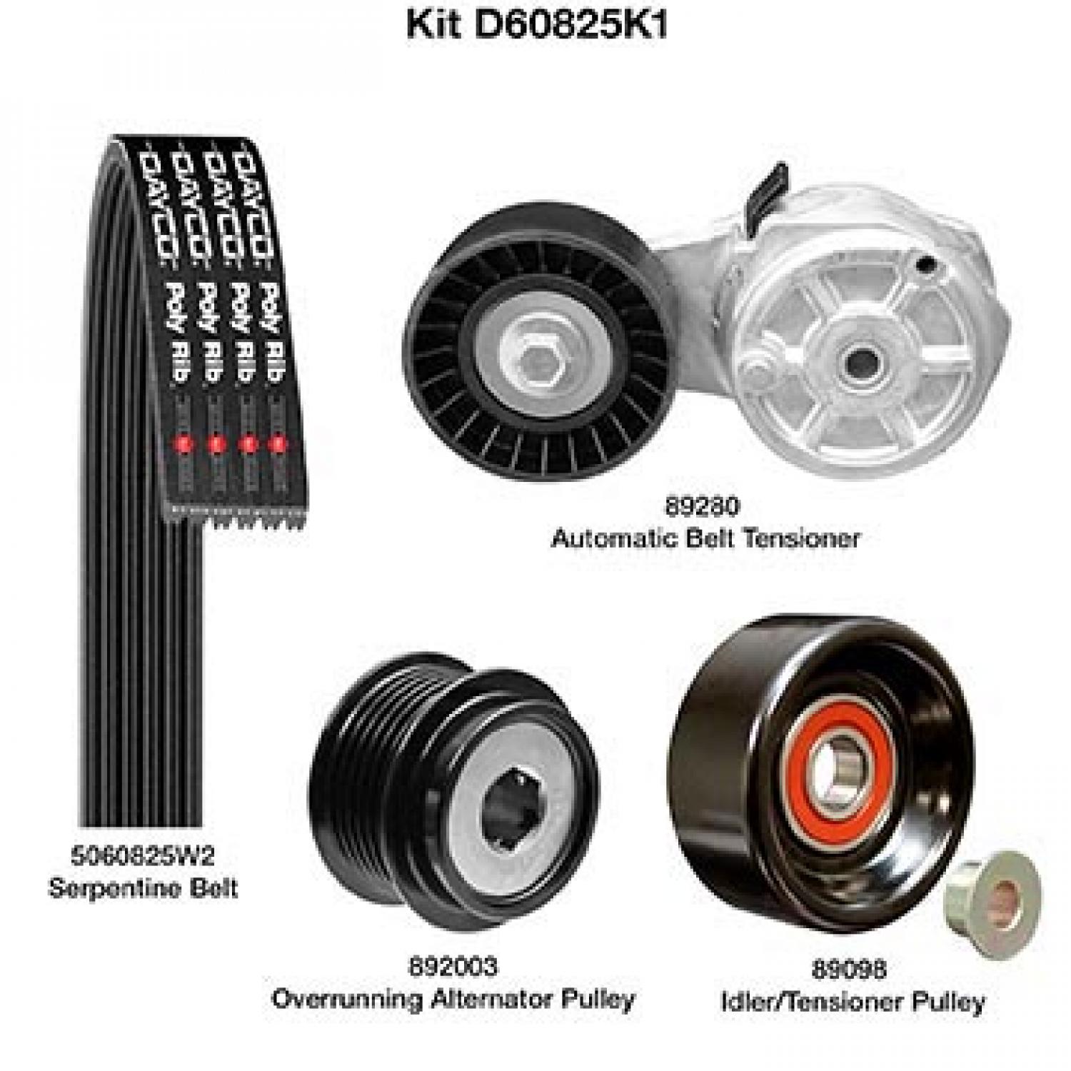 Dayco D60825K1 Serpentine Belt Drive Component Kit product image 1 of 1