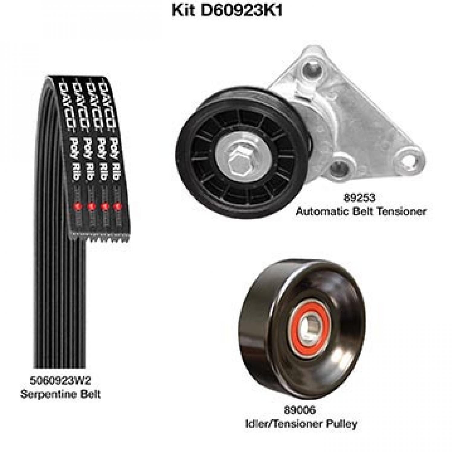 Dayco D60923K1 Serpentine Belt Drive Component Kit product image 1 of 1