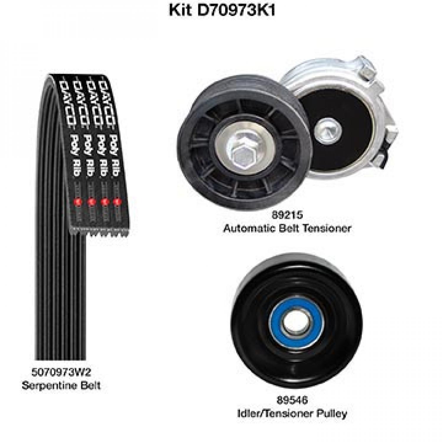 Dayco D70973K1 Serpentine Belt Drive Component Kit product image 1 of 1
