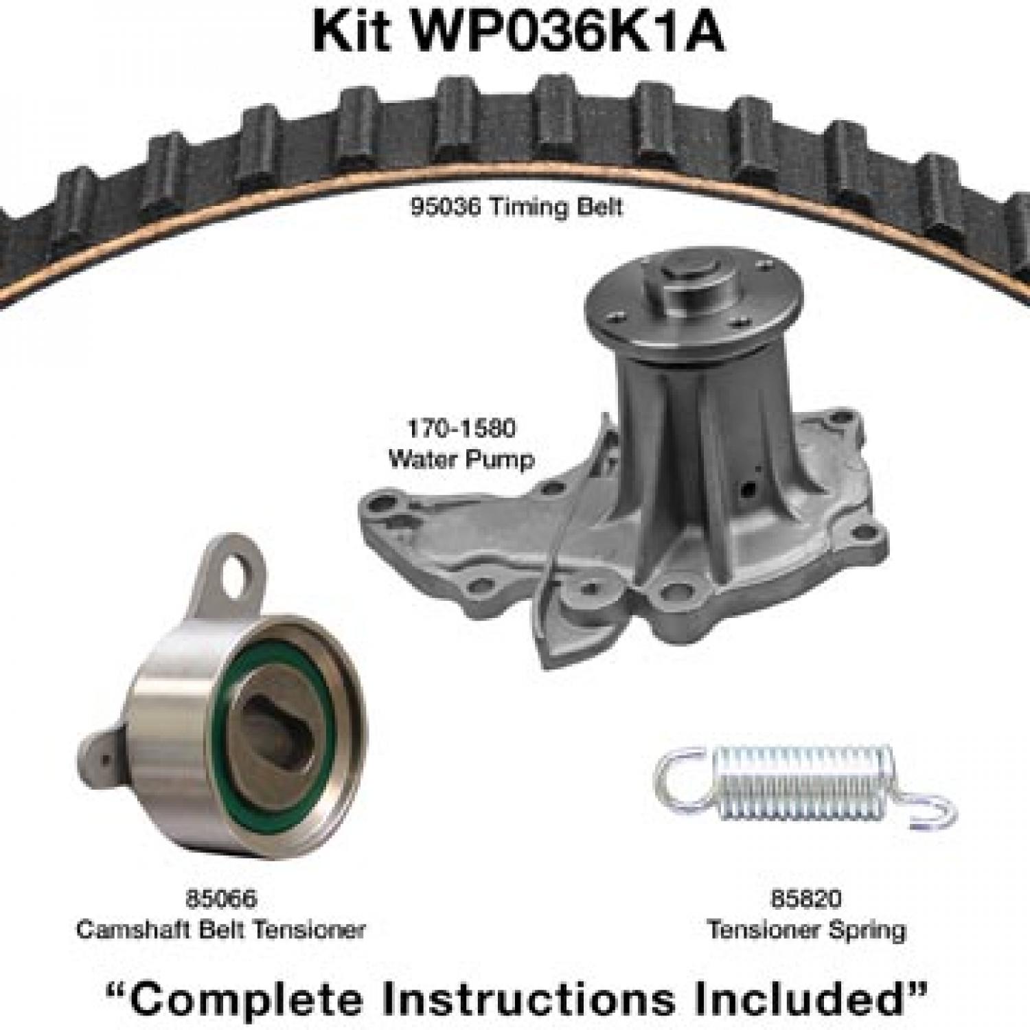 Dayco WP036K1A Engine Timing Belt Kit with Water Pump product image 1 of 1