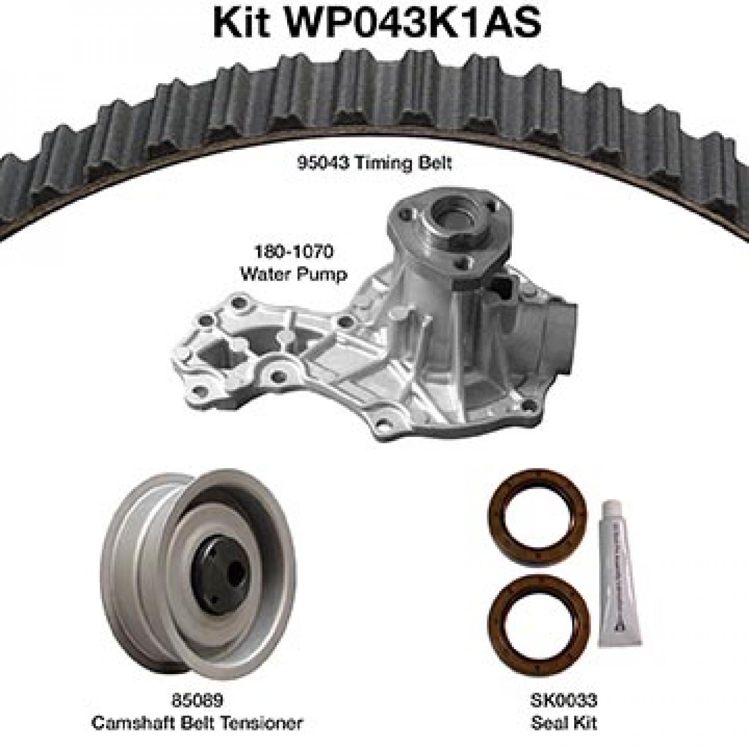 Dayco WP043K1AS - Engine Timing Belt Kit with Water Pump Dayco WP043K1AS Engine Timing Belt Kit with Water Pump product image 1 of 1