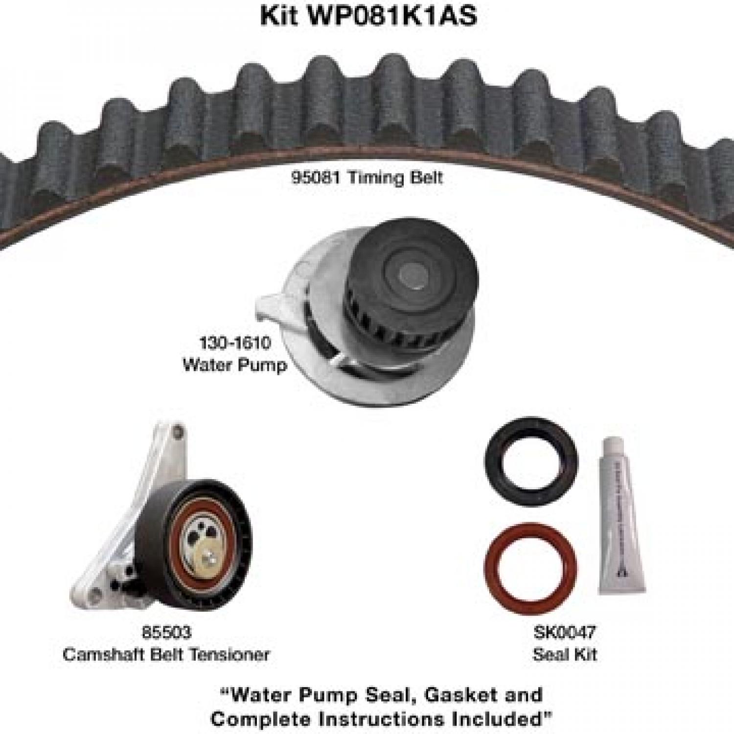 Dayco WP081K1AS Engine Timing Belt Kit with Water Pump product image 1 of 1