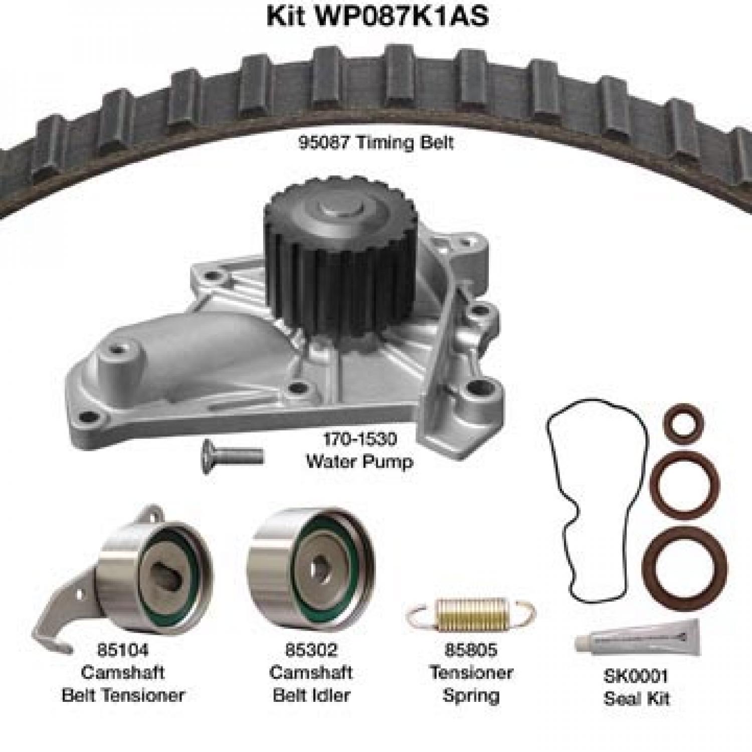Dayco WP087K1AS - Engine Timing Belt Kit with Water Pump Dayco WP087K1AS Engine Timing Belt Kit with Water Pump product image 1 of 1