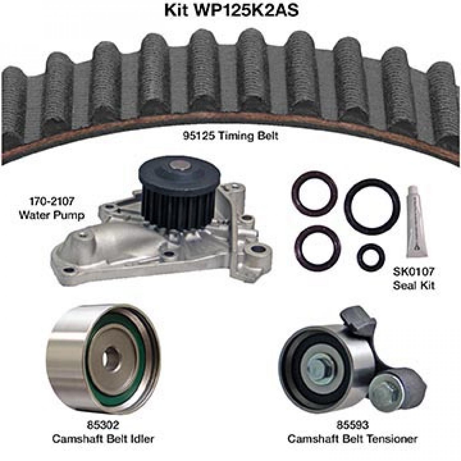 Dayco WP125K2AS - Engine Timing Belt Kit with Water Pump Dayco WP125K2AS Engine Timing Belt Kit with Water Pump product image 1 of 1
