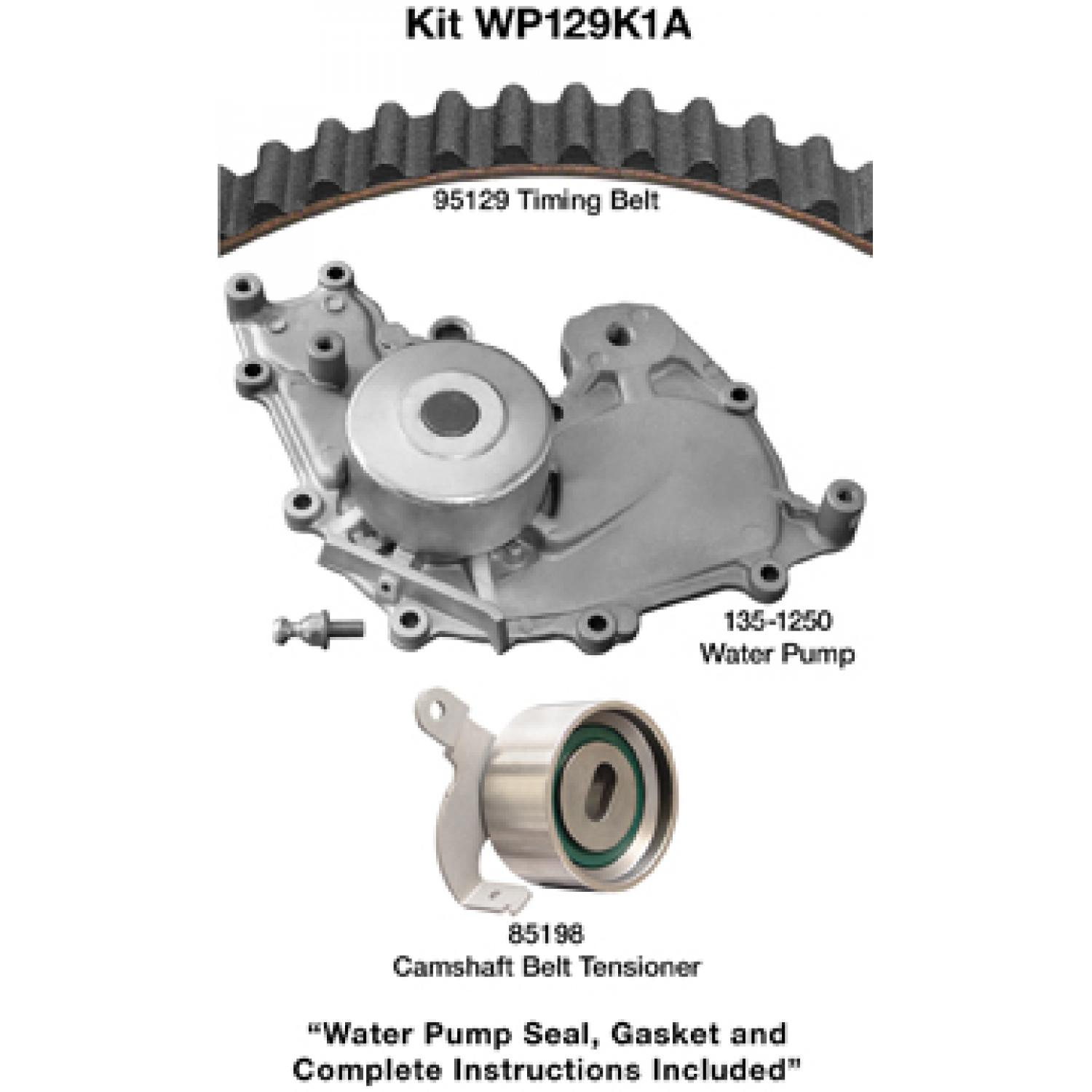 Dayco WP129K1A Engine Timing Belt Kit with Water Pump product image 1 of 1