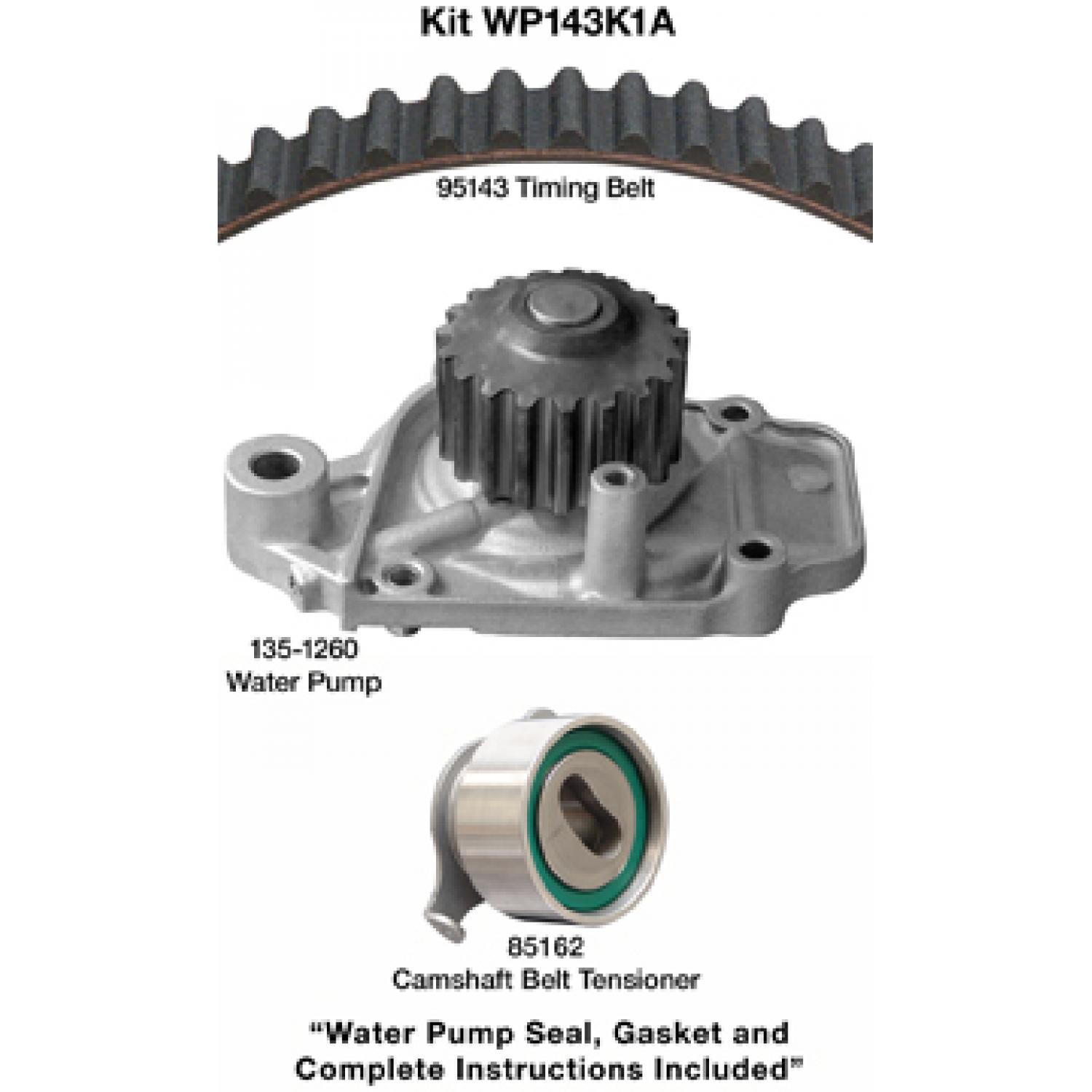 Dayco WP143K1A Engine Timing Belt Kit with Water Pump product image 1 of 1
