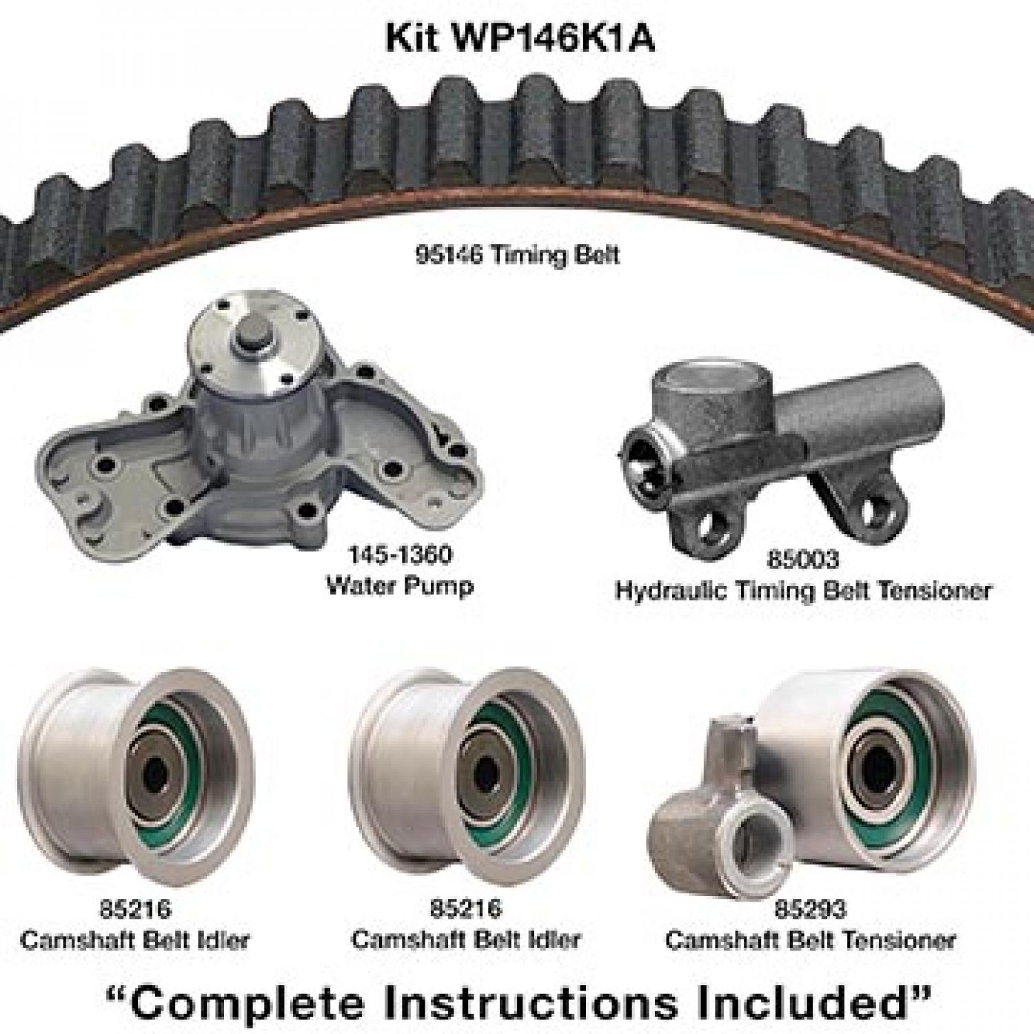 Dayco WP146K1A Engine Timing Belt Kit with Water Pump product image 1 of 1