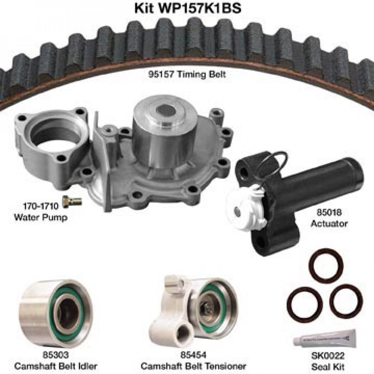 Dayco WP157K1BS - Engine Timing Belt Kit with Water Pump Dayco WP157K1BS Engine Timing Belt Kit with Water Pump product image 1 of 1