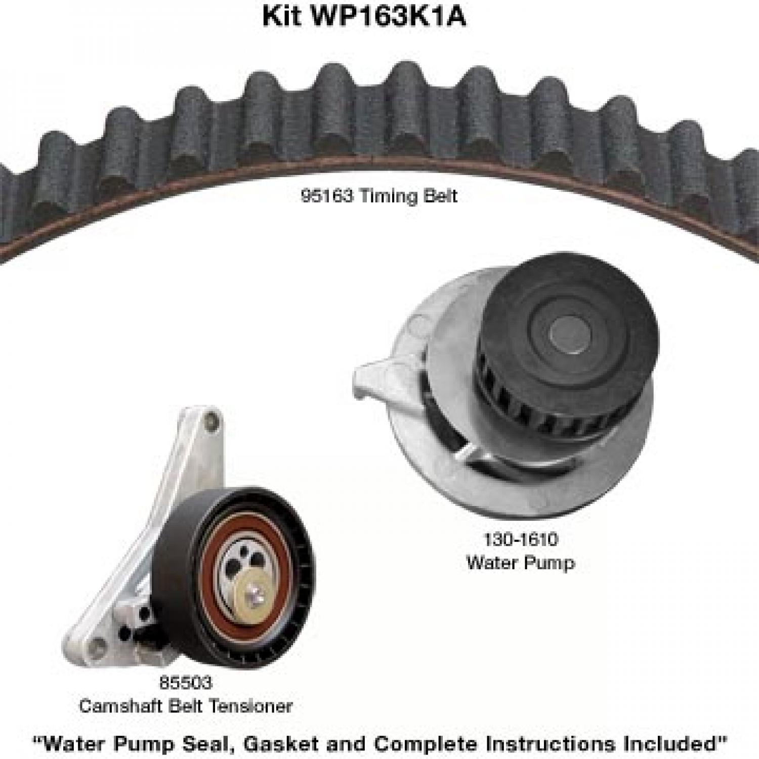 Dayco WP163K1A Engine Timing Belt Kit with Water Pump product image 1 of 1