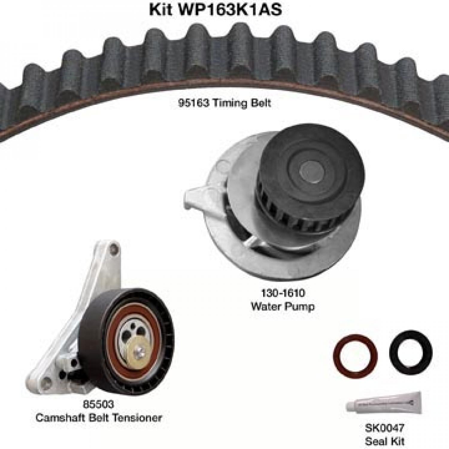 Dayco WP163K1AS - Engine Timing Belt Kit with Water Pump Dayco WP163K1AS Engine Timing Belt Kit with Water Pump product image 1 of 1
