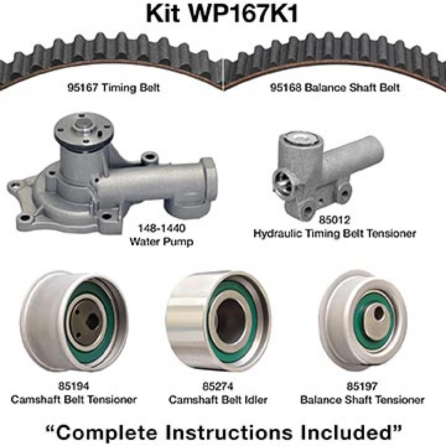 Dayco WP167K1A Engine Timing Belt Kit with Water Pump product image 1 of 1