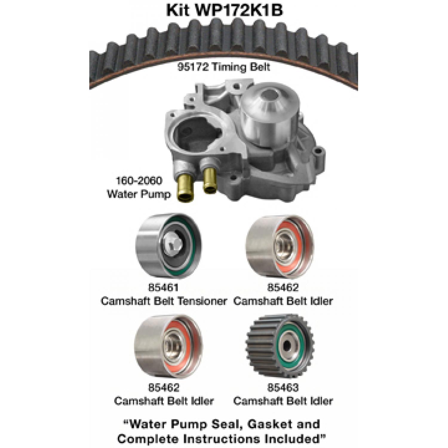 Dayco WP172K1B - Engine Timing Belt Kit with Water Pump Dayco WP172K1B Engine Timing Belt Kit with Water Pump product image 1 of 1