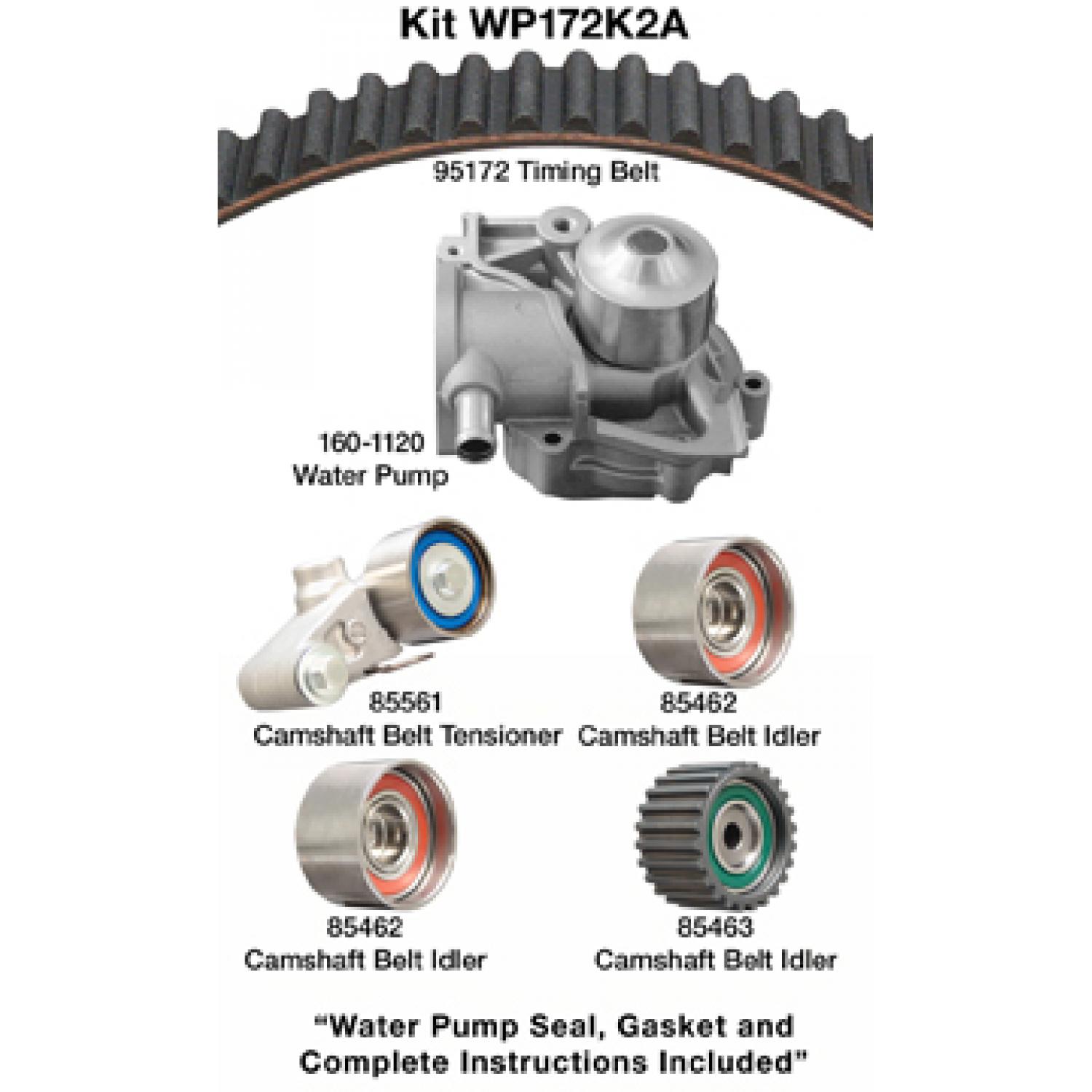 Dayco WP172K2A Engine Timing Belt Kit with Water Pump product image 1 of 1