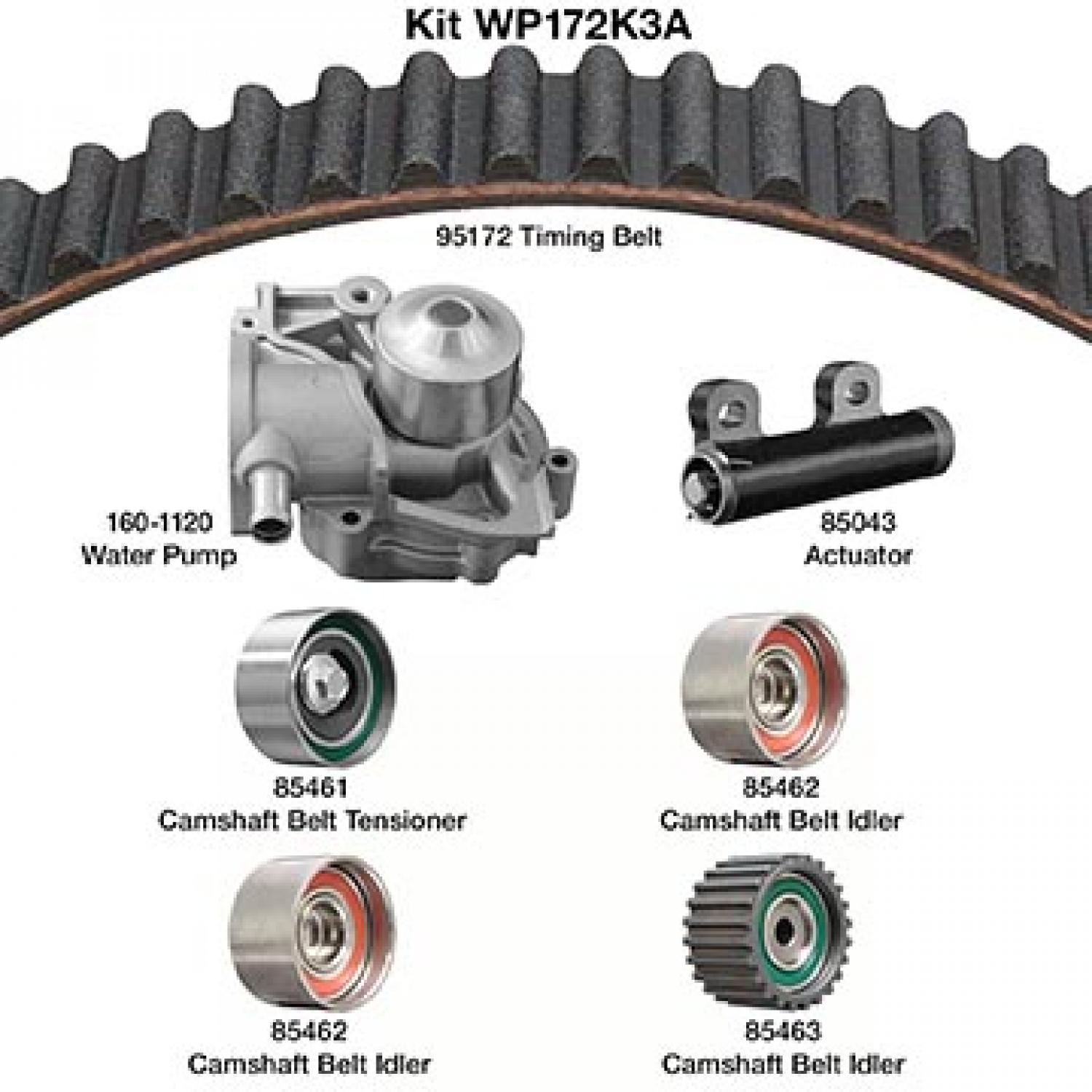 Dayco WP172K3A Engine Timing Belt Kit with Water Pump product image 1 of 1