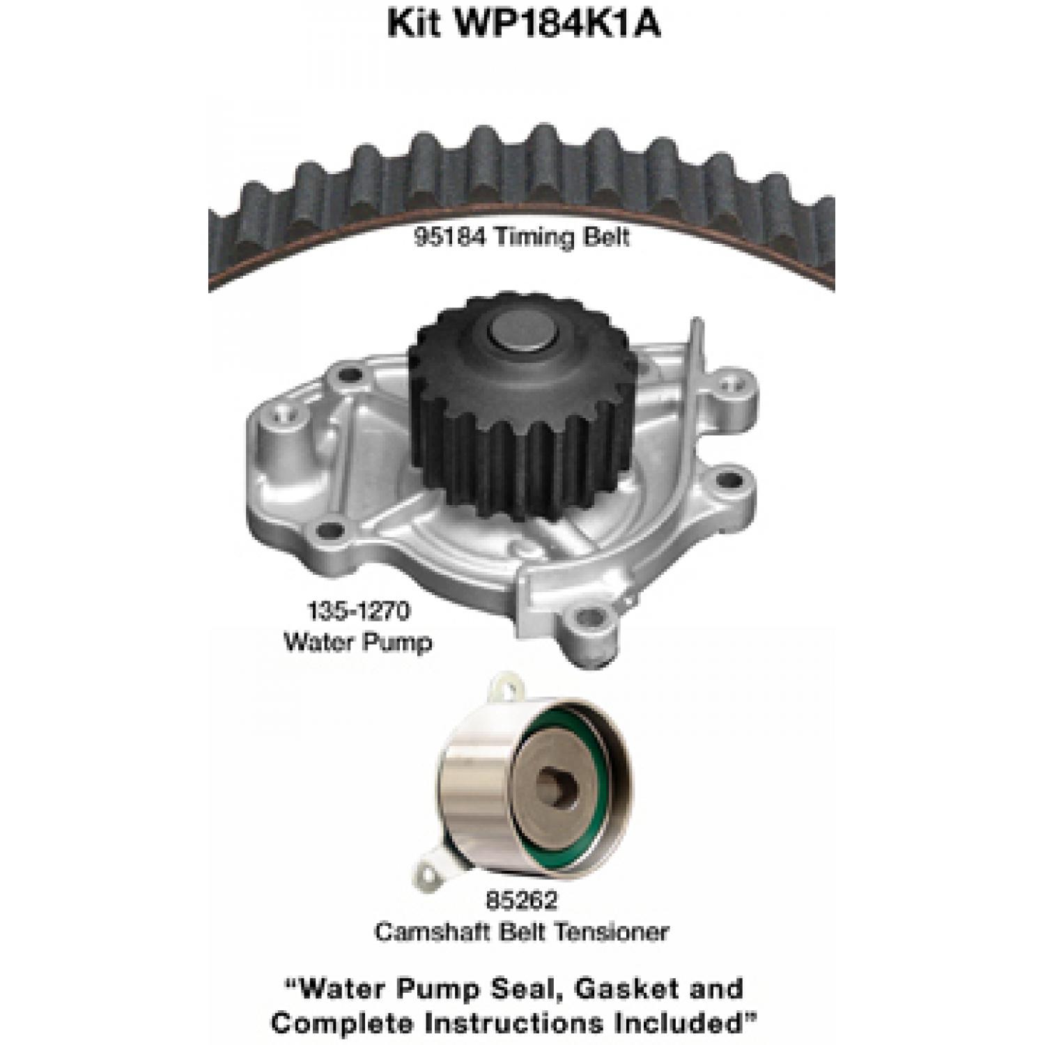 Dayco WP184K1A - Engine Timing Belt Kit with Water Pump Dayco WP184K1A Engine Timing Belt Kit with Water Pump product image 1 of 1