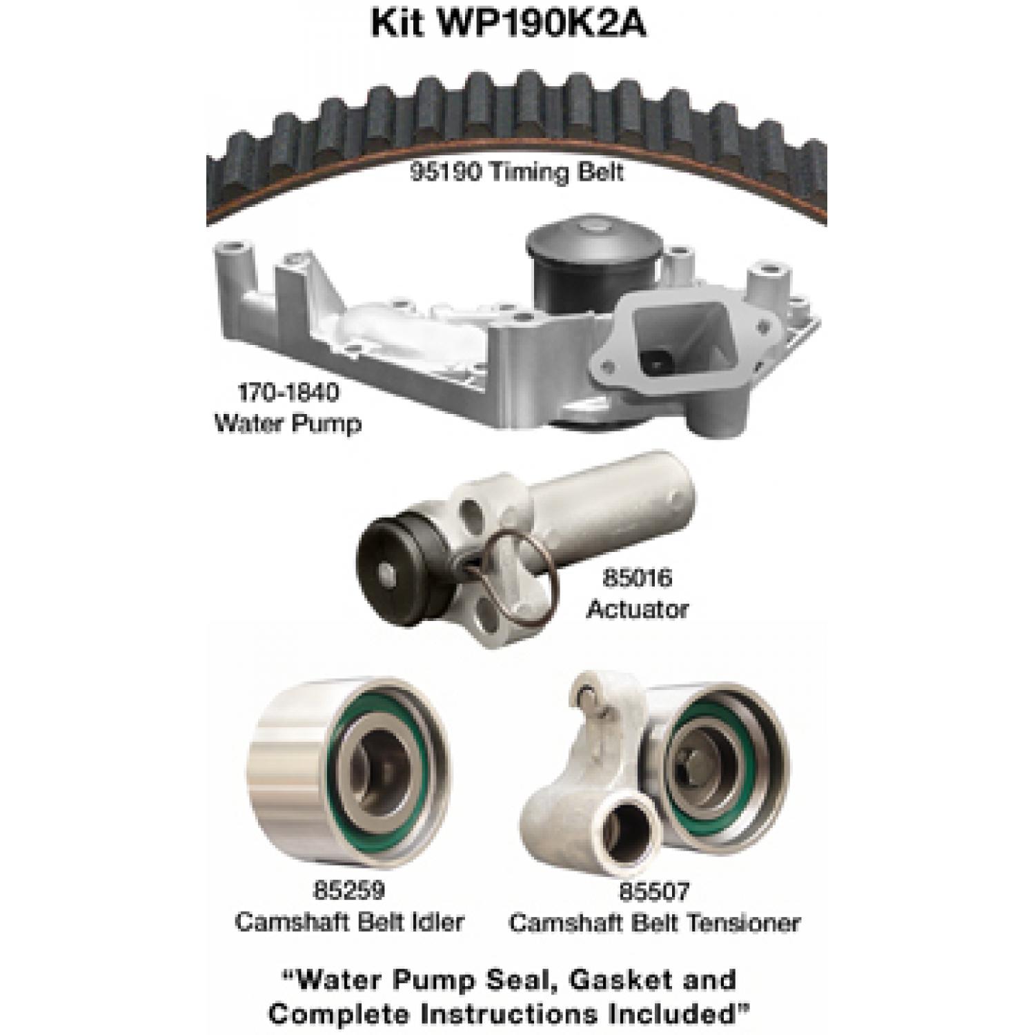 Dayco WP190K2A Engine Timing Belt Kit with Water Pump product image 1 of 1