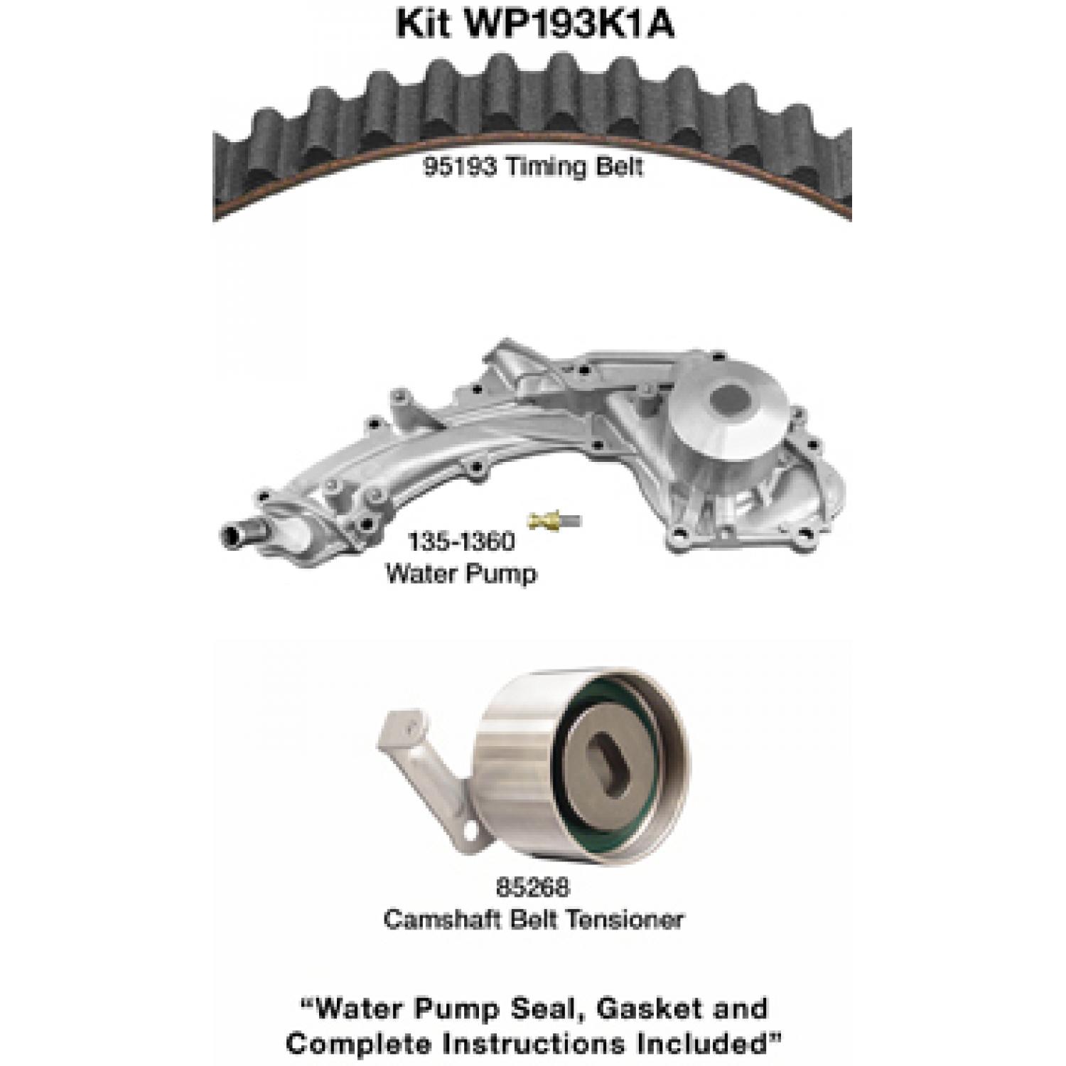 Dayco WP193K1A - Engine Timing Belt Kit with Water Pump Dayco WP193K1A Engine Timing Belt Kit with Water Pump product image 1 of 1