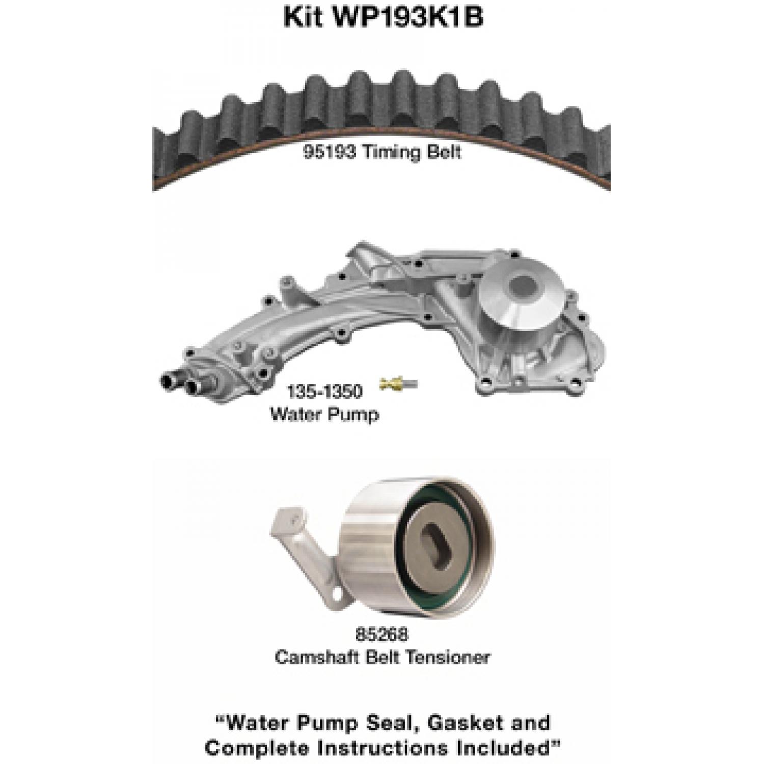 Dayco WP193K1B - Engine Timing Belt Kit with Water Pump Dayco WP193K1B Engine Timing Belt Kit with Water Pump product image 1 of 1