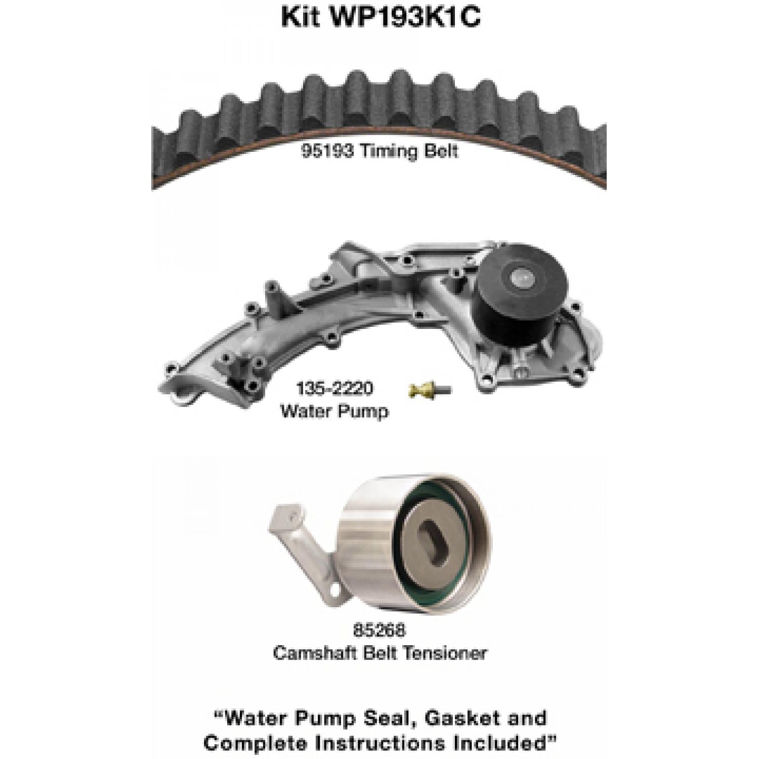 Dayco WP193K1C Engine Timing Belt Kit with Water Pump product image 1 of 1