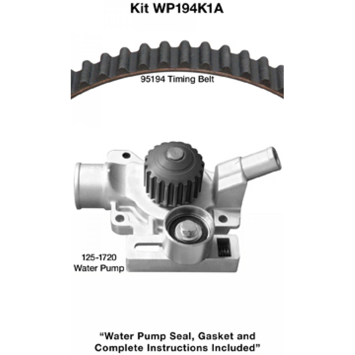 Dayco WP194K1A Engine Timing Belt Kit with Water Pump product image 1 of 1