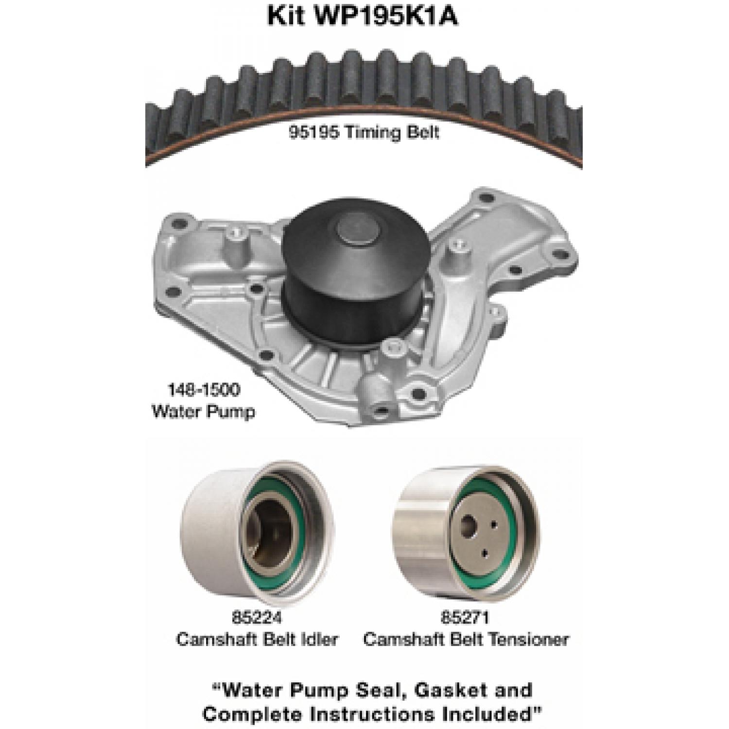 Dayco WP195K1A Engine Timing Belt Kit with Water Pump product image 1 of 1