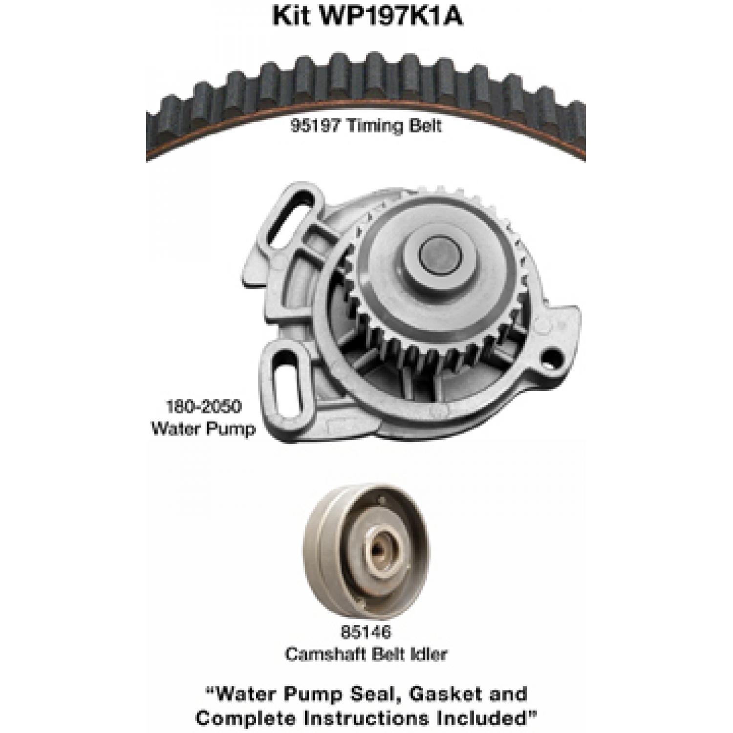Dayco WP197K1A Engine Timing Belt Kit with Water Pump product image 1 of 1