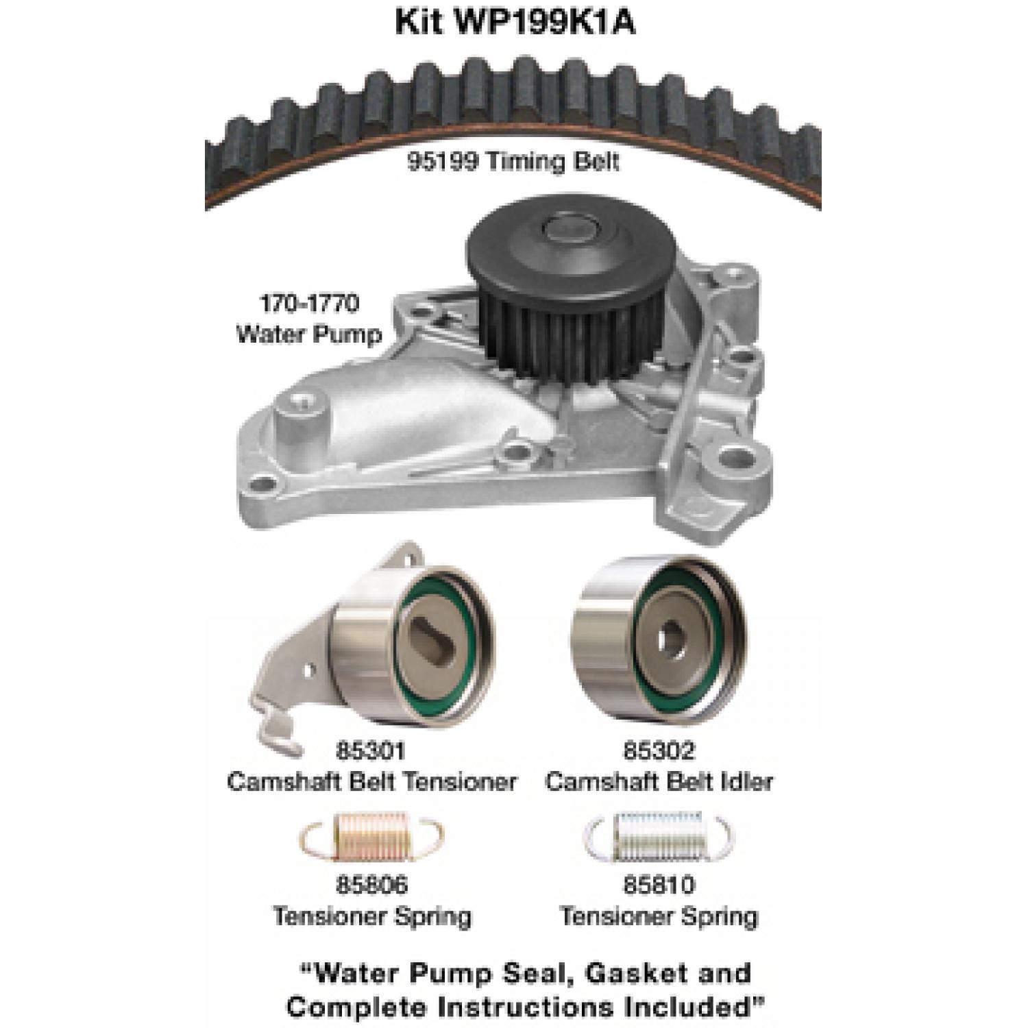 Dayco WP199K1A Engine Timing Belt Kit with Water Pump product image 1 of 1