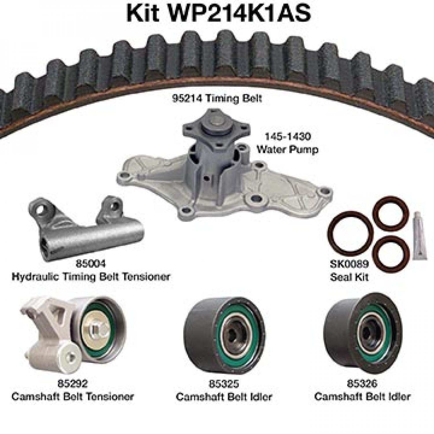 Dayco WP214K1AS - Engine Timing Belt Kit with Water Pump Dayco WP214K1AS Engine Timing Belt Kit with Water Pump product image 1 of 1