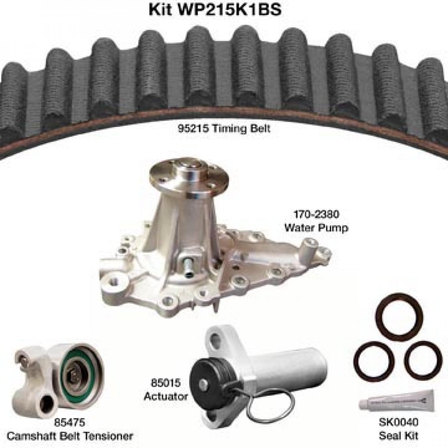 Dayco WP215K1BS - Engine Timing Belt Kit with Water Pump Dayco WP215K1BS Engine Timing Belt Kit with Water Pump product image 1 of 1