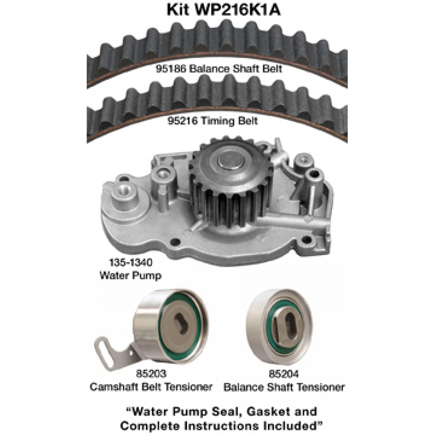 Dayco WP216K1A - Engine Timing Belt Kit with Water Pump Dayco WP216K1A Engine Timing Belt Kit with Water Pump product image 1 of 1