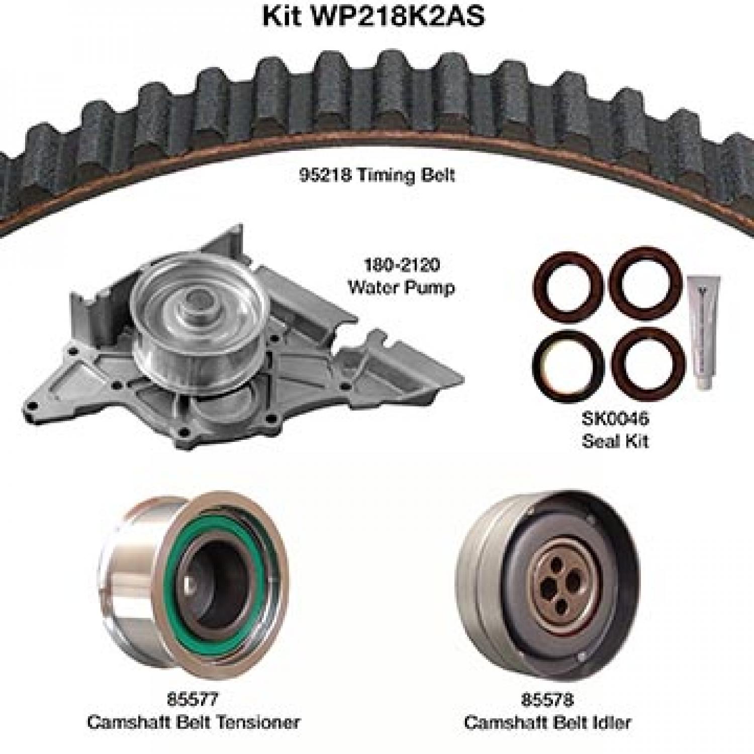 Dayco WP218K2AS - Engine Timing Belt Kit with Water Pump Dayco WP218K2AS Engine Timing Belt Kit with Water Pump product image 1 of 1