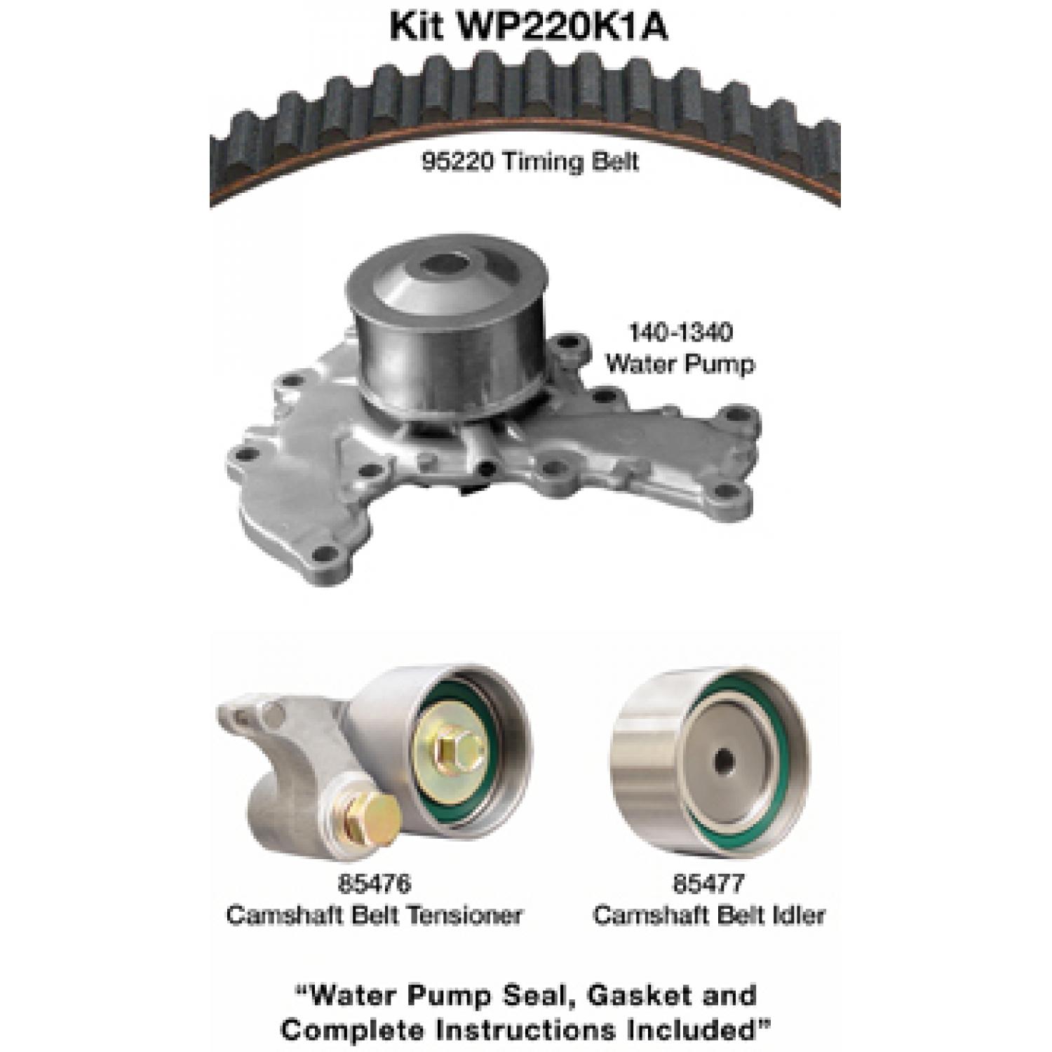 Dayco WP220K1A Engine Timing Belt Kit with Water Pump product image 1 of 1