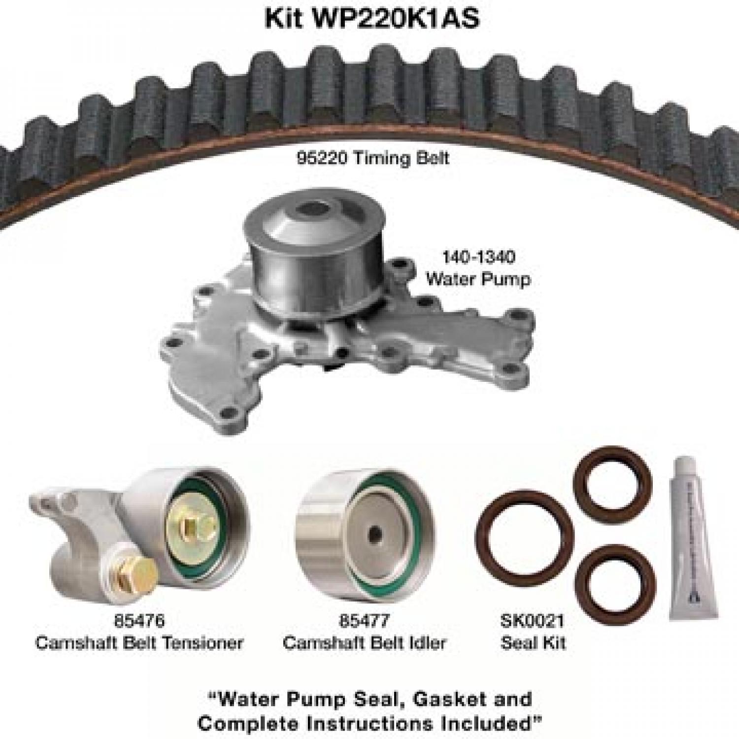 Dayco WP220K1AS - Engine Timing Belt Kit with Water Pump Dayco WP220K1AS Engine Timing Belt Kit with Water Pump product image 1 of 1