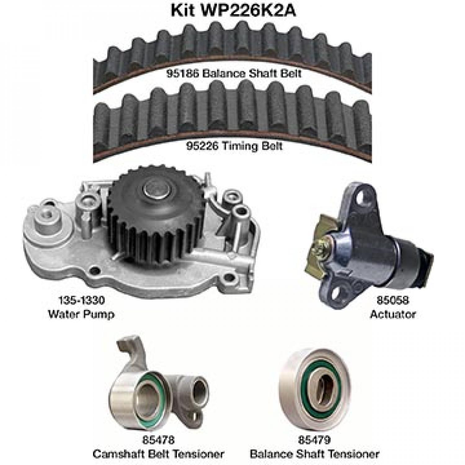 Dayco WP226K2A Engine Timing Belt Kit with Water Pump product image 1 of 1