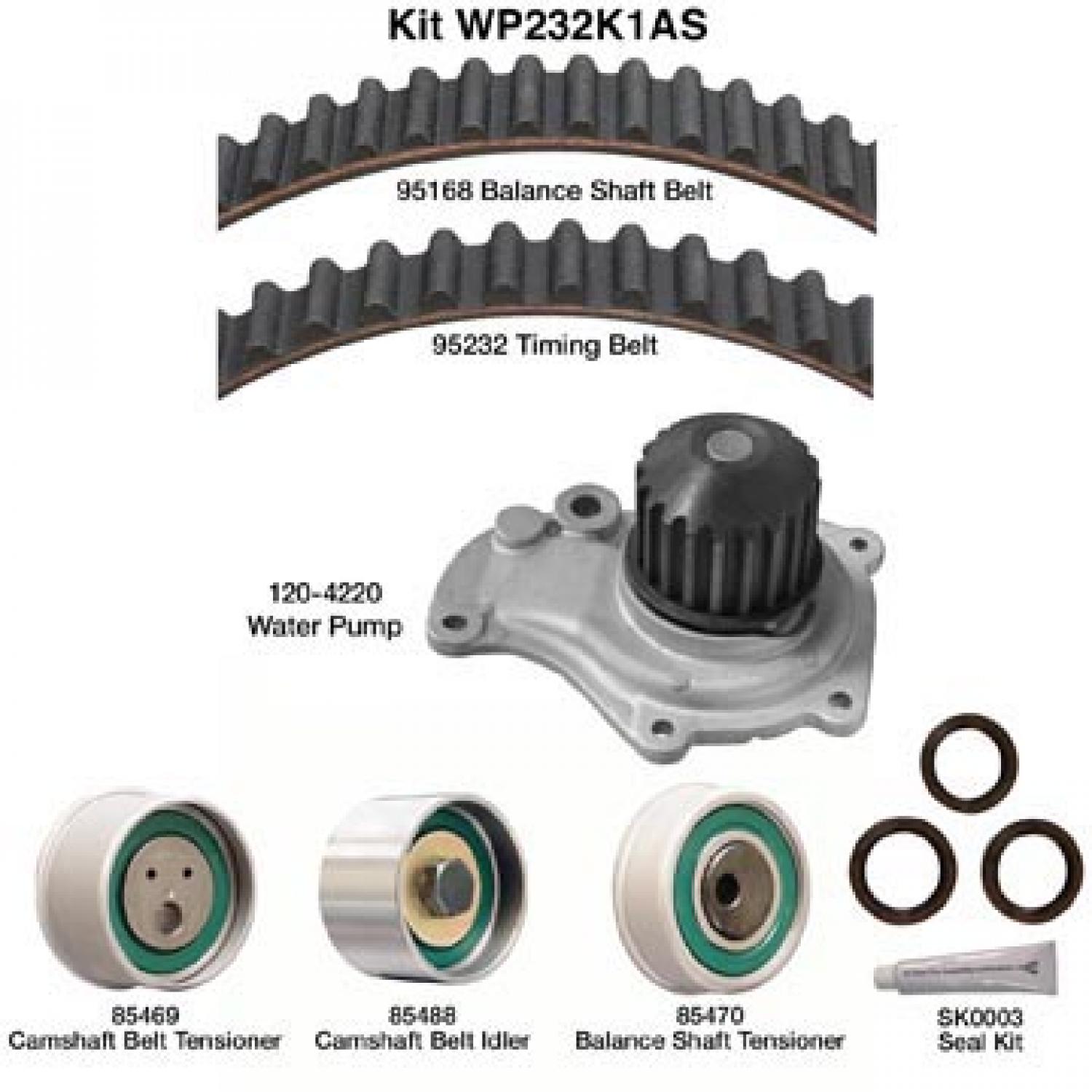 Dayco WP232K1AS - Engine Timing Belt Kit with Water Pump Dayco WP232K1AS Engine Timing Belt Kit with Water Pump product image 1 of 1